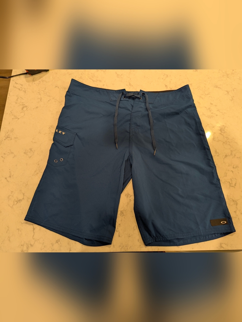Oakley Navy Blue Regular Fit Swim Shorts